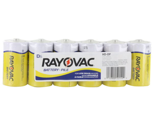 RAYOVAC-Heavy Duty D Size Shrink 6 pack